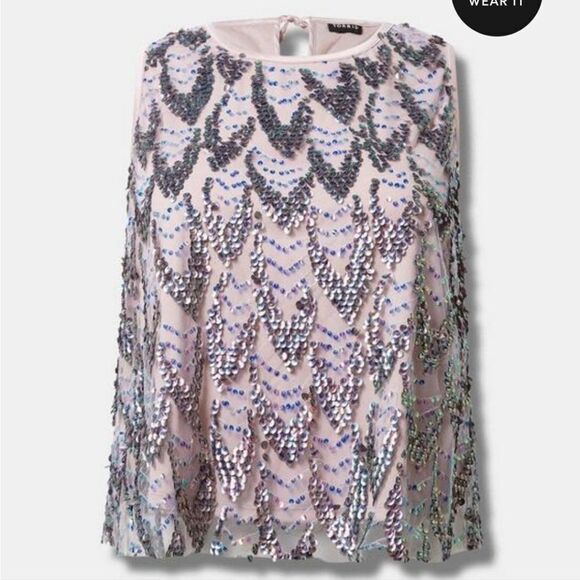Torrid Sequin Shell Crop Top New - Picture 5 of 5